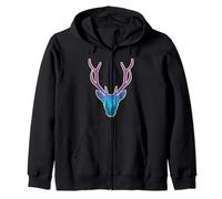 Deer Head - Majestic Stag Zip Hoodie