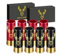 Deer Head Plastic Bullet Shot Glasses Set of 8 with Gift Box, 45ML Shot Cups for Men Women Dad, Birthday Christmas Wedding Party Gift, 12GA Stag Hunting Gifts for Hunters Whiskey Tequila Liquor