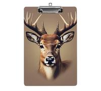 Deer Head Printing Clipboard 8.5×12.5 Inch Acrylic Clip Board with Metal Clip A4 Letter Size Decorative Clipboard Cute Hanging Clipboards for Office, Teacher, Nurse, Doctor,