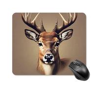 Deer Head Printing Mouse Pad Square Laptop Mouse Mat Cute Computer Mousepad Keyboard Pad Non-Slip Desk Pads for Gaming Office Work Home 25 * 30cm