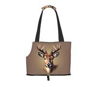 Deer Head Printing Print Pet Tote Bag, Foldable Single Shoulder Pet Carrier For Small Pets Dogs Cats