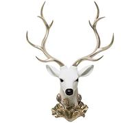 Deer Head Wall Decor Hanging,Animal Stag Head Sculpture Home Decorate Art,Wall Mounted Artificial Deer Head Antlers,Faux Taxidermy Resin Wall Animal Head For Living Room Bedroom Hotel