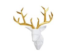 Deer Head Wall Decor - Large Faux Taxidermy Sculpture, Modern Animal Art for Home Wall Hanging, Mounted Stag Head with Antlers