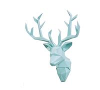 Deer Head Wall Decor - Mounted Faux Taxidermy Sculpture, Large Stag Antler Ornament for Modern Home Wall Hanging
