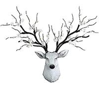 Deer Head Wall Decor Vintage Stag Head Wall Mount Environmentally Friendly Resin White Stag Ornament Wall Sculpture Animal Wall Art Suitable For Bedroom, Living Room, Bar