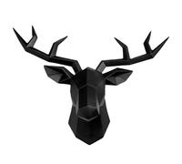 Deer Head Wall Mount - Geometric Animal Head Decor, Artificial Deer Heads Wall Hanger, Resin Deers Figurines For Living Room, Bedroom, Office, Cabin, Rustic Home, And Modern Interior