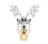 Deer Head Wall Sconce - 3D Animal Mount Lamp, Faux Sculpture, Modern European Vintage Decor Light for Living Room, Bedroom, Stairs, Hallway, Porch