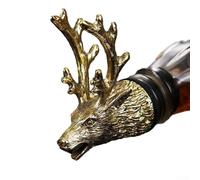 Deer Head Wine Pourer And Stopper 2 In 1 Metal Aerator With Tapered Seal For Red White Bottles Gold Finish Bar Accessory(gold)