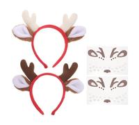 Deer Headband with Ears and 3d Antlers for Holiday Parties Christmas Season | Adjustable Plastic Band, Polar Fleece Details, Cute Photo-ready Look, for Ages, Parades and Costumes