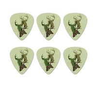 Deer Heads Trio Design Hunting Hunter Camouflage Novelty Guitar Picks for Electric Guitar Medium Gauge - Set of 6