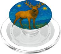 Deer Hunt Hunter Hunting - Van Gogh Starry Night Style PopSockets PopGrip for MagSafe
