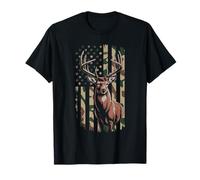 Deer Hunter Camouflage US Flag Patriot Hunting Season Camo T-Shirt