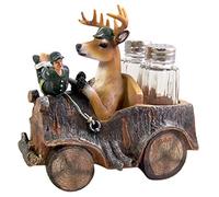 Deer Hunter Salt and Pepper Shaker Holder, 6 1/2 Inch (Shakers Included)