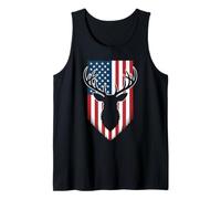 Deer Hunter US Flag Patriot Hunting Season Wildlife Tank Top