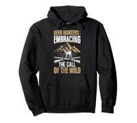 Deer Hunters Embracing The-Call-of-the-Wild Deer-Hunters Pullover Hoodie