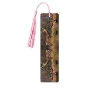 Deer Hunting 5 Pc Artistic Bookmark Set for Women, Tassel Wooden Bookmarks Study Supplies