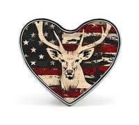 Deer Hunting American Camouflage U.S. Flag Funny Lapel Pins Heart Button Brooch Badge Pin Hat Clothes Bag Jewelry for Men Women