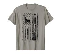Deer Hunting American Flag | Hunting Gifts For Men & Women T-Shirt
