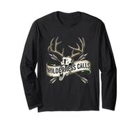 Deer Hunting Apparel - Forest Calls Wild Life Design Long Sleeve T-Shirt