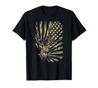 Deer Hunting Camo American-Flag - Buck USA T-Shirt