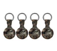 Deer Hunting Camouflage Bear Keychain Holder Case Compatible with AirTag Waterproof Silicone Shell Protective Case 4PCS