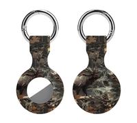Deer Hunting Camouflage Bear Keychain Holder Case Compatible with AirTag Waterproof Silicone Shell Protective Case 1PCS