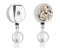 Deer Hunting Camouflage Cute Retractable Metal ID Badge Holder Reel Clip Keychain for Office Work