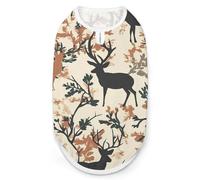 Deer Hunting Camouflage Funny Dog Shirts Pet Sleeveless Clothes Puppy Cat T-shirts for Small to Large