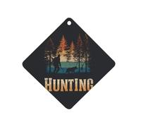 Deer Hunting Car Air Freshener Aromatherapy Tablets Hanging Scented Cards for Rooms Bathrooms Wardrobe Rhombus