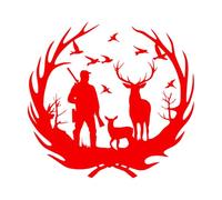 Deer Hunting Dad Wall Stickers 72x76.8cm Can Modify and add Information Red