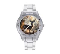 Deer Hunting Deer in The Forests Men's Watches Stainless Steel Watch Strap Analog Quartz Watch Business Wristwatches