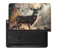 Deer Hunting Deer in The Forests Passport Wallet Cute Passport Case with Card Slot Travel Passport Holder Cover