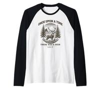 Deer Hunting Hunter Dad Big Game Trophy Buck Retro Vintage Raglan Baseball Tee