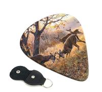 Deer Hunting Printed Guitar Picks 6 Pcs Guitar Plectrum Acoustic Electric Guitar Pick For Bass Electric Acoustic Guitars Ukulele Thin Medium Thick Set 0.96mm
