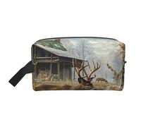 Deer Hunting Prints Makeup Bags for Women Girls Large Capacity Zipper Cosmetic Bag Travel Toiletry Bag Organizer with Handle