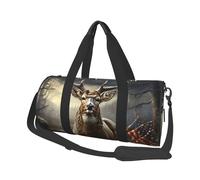 Deer Hunting Season Duffle Bag for Women Men Personal Item Travel Bags Canvas Weekender Overnight Bag Lightweight Sports Tote Gym Bags Carry On Luggage Bag, Black, One Size
