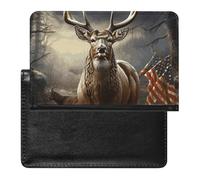 Deer Hunting Season Passport Holder Passport Cover Protector Essentials with Credit Card Slots for Women Men