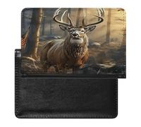 Deer Hunting Season Passport Holder Passport Wallet Document Organizer Protector PU Leather Card Slot Travel Accessories