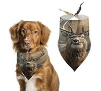 Deer Hunting Season Pet Scarf Adjustable Pet Accessories Triangular Scarf Washable Floral Print Puppy Bib Bandana Stylish Comfortable Cat Scarves for Holiday Scarfs