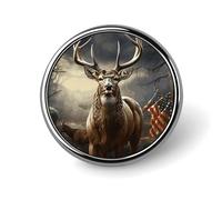 Deer Hunting Season Round Badge Exquisite and Fashionable Appearance Metal Emblem Round Button Pins for Clothing Bags Hat Decoration Jewelry Gift