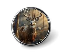 Deer Hunting Season Round Badge Personalized Metal Lapel Pin Badges Fit Clothing Bags Hat Humorous Printed Brooch Badge Party Decorations Accessories for Men Women