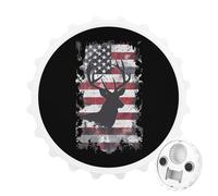 Deer Hunting U.S. Flag Bottle Opener Magnetic Fridge Magnet Sticker for Home Beer Bar Accessories