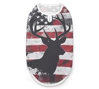 Deer Hunting U.S. Flag Dog Shirt Pet Clothes Summer T-Shirts Sleeveless Tank Top for Small Puppy Cat
