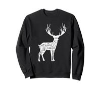 Deer Hunting Venison Butcher Cuts for Bow Rifle Hunters Sweatshirt