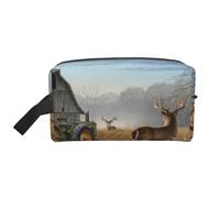 Deer Hunting Water-Resistant Travel Toiletry Organizer Bag, Large Capacity Portable Cosmetic Storage for Gym/Daily Essentials