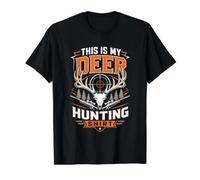 Deer Hunting with Crosshair and Rifles Value Graphic T-Shirt, Men, Black, M