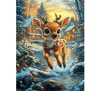 Deer in A Magical Forest at Sunset 1000 Piece Jigsaw Puzzle for Adults Teens Wildlife Pet Jigsaw After Gym Relaxation Brainteaser Puzzle for Fitness Lovers Stress 1000 PCS