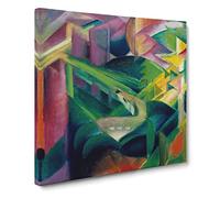 Deer In A Monastery Garden by Franz Marc Canvas Print | Gallery Wrapped 30mm Frame Wall Art | 14x14 inches | Ready to Hang | Classic Animals Picture | Living Room Bedroom Lounge Office