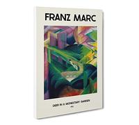 Deer In A Monastery Garden By Franz Marc Canvas Print | Gallery Wrapped 30mm Frame Wall Art | 30x20 inches | Ready to Hang | Classic Animals Picture | Living Room Bedroom Lounge Office