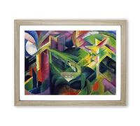 Deer In A Monastery Garden By Franz Marc Classic Painting Framed Print | A2 Oak Framed Wall Art | Ready to Hang | Classic Floral Picture | Living Room Bedroom Lounge Office